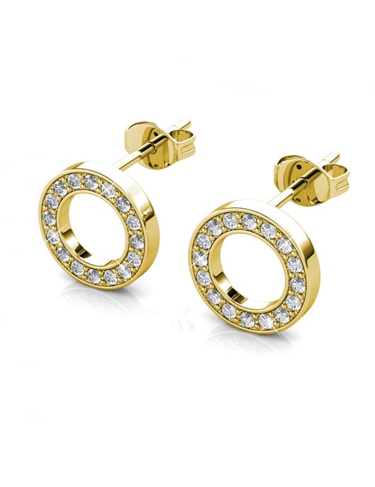 Boucles d'oreilles Ophir - Doré et Cristal - Image 6