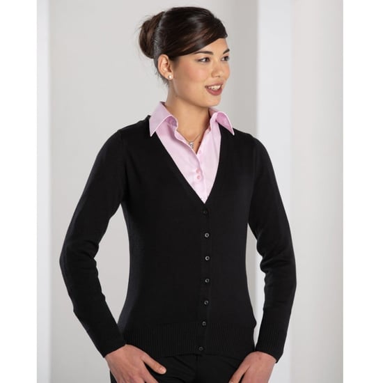 Russell Collection Damen/Damen Strickjacke mit V-Ausschnitt (Schwarz) - Image 3