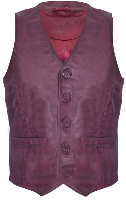 Hellbraune Lederweste, formelle traditionelle Gilet-Weste - Image 1