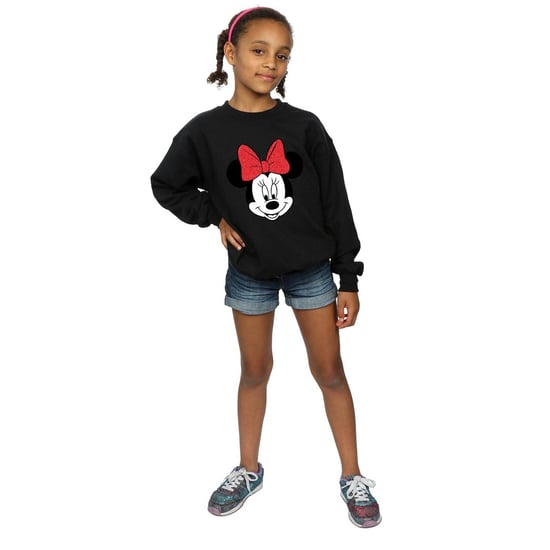 Disney Girls Minnie Mouse Head Sweatshirt (Black)