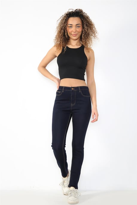 Damen Magic Shaping High Waisted Skinny Fit Jeans in Indigoblau - Image 6