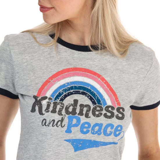 Women's Brave Soul Kindness and Peace T-Shirt in Grey Marl