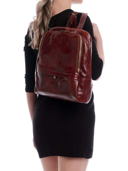 Anna Luchini SS22 AL 3132 Marron Cuir de vachette Sac - Image 5