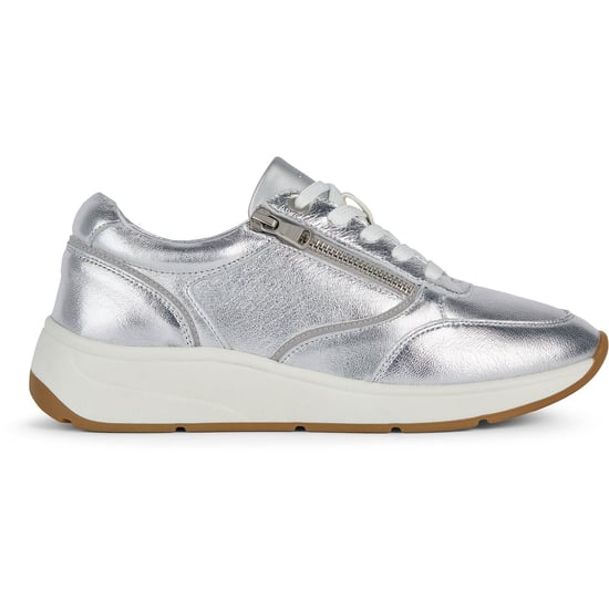 Geox D Cristael E Kunstleder Damen Silber Turnschuhe - Image 5