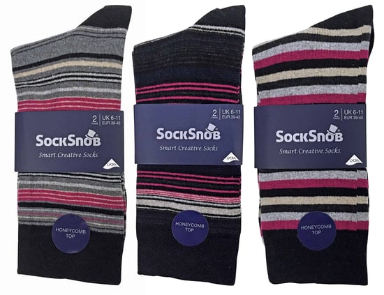 6er-Pack bunte gestreifte Baumwollsocken für Herren in 7 verschiedenen Ausführungen - Image 2
