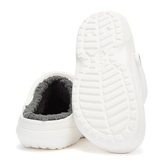 Crocs Classic gefüttert Damen Weiß / Grau Clogs - Image 4