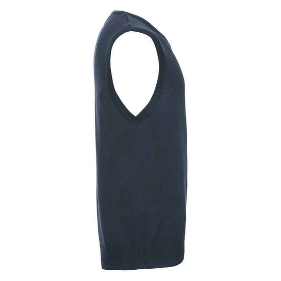 Russell Collection Mens Knitted V Neck Sleeveless Sweatshirt (French Navy)