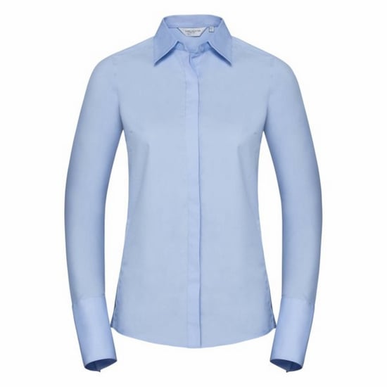 Russell - Langärmelige Stretch-Bluse - Damen (Hellblau) - Image 1