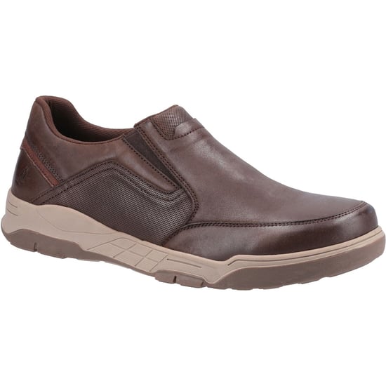Hush Puppies Fletcher Leder Herren Kaffee Loafers - Image 1