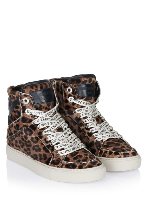 Zadig Voltaire High Flash Printed Cowskin Wit Schuhe braun - Image 2