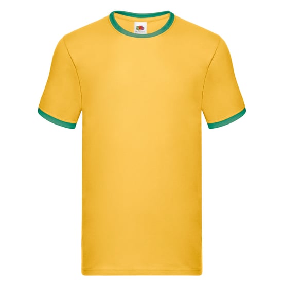 Fruit of the Loom - "Ringer" T-Shirt für Herren (Sonnenblume/Irisches Grün) - Image 1
