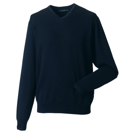 Russell Collection Strickpullover mit V-Ausschnitt (Dunkles Marineblau) - Image 3