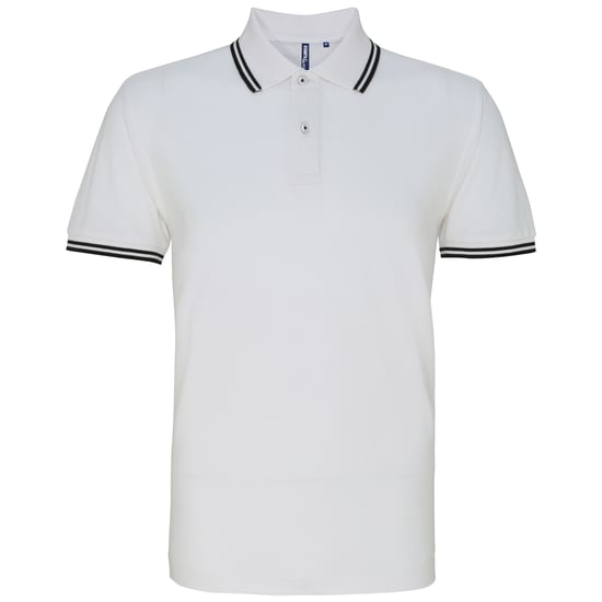 Asquith & Fox Herren Classic Fit Tipped Polo Shirt (Weiß/Schwarz) - Image 1