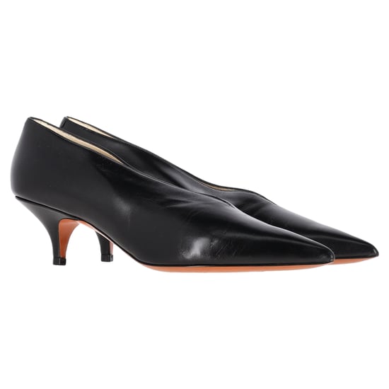 Celine V-Ausschnitt Spitz-Zehen-Pumps aus schwarzem Leder - Image 4
