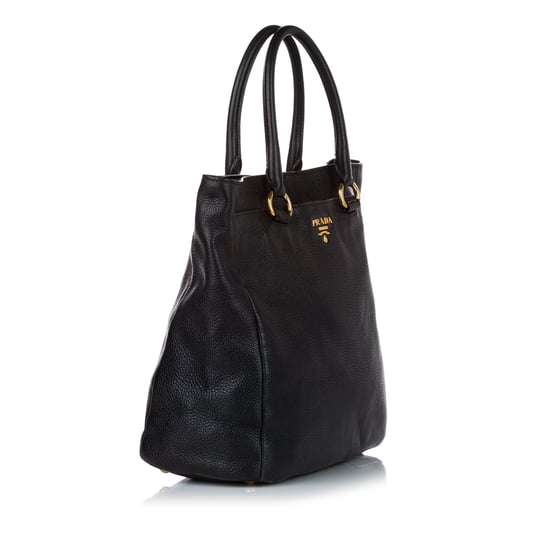 Vintage Prada Vitello Daino Satchel Black
