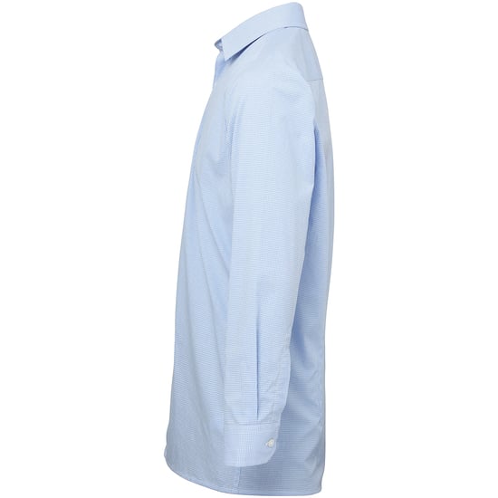 Premier Mens Microcheck Langarmhemd (Hellblau/Weiß) - Image 3
