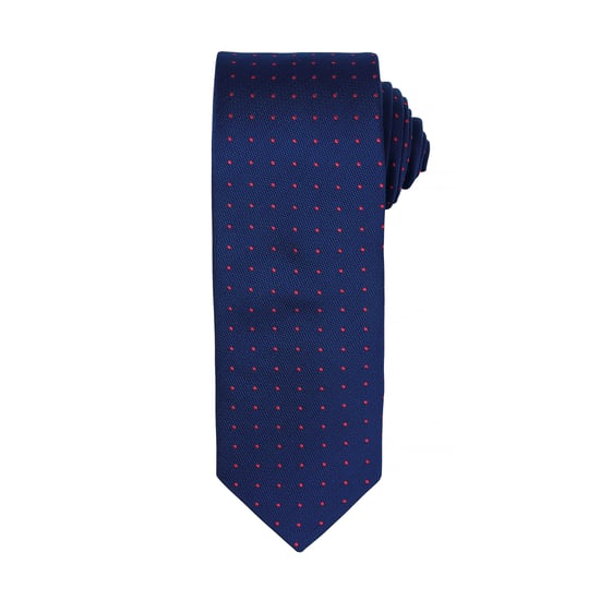 Premier Mens Micro Dot Pattern Formal Work Krawatte (Navy/ Rot) - Image 1