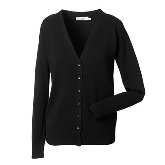 Russell Collection Damen/Damen Strickjacke mit V-Ausschnitt (Schwarz) - Image 2