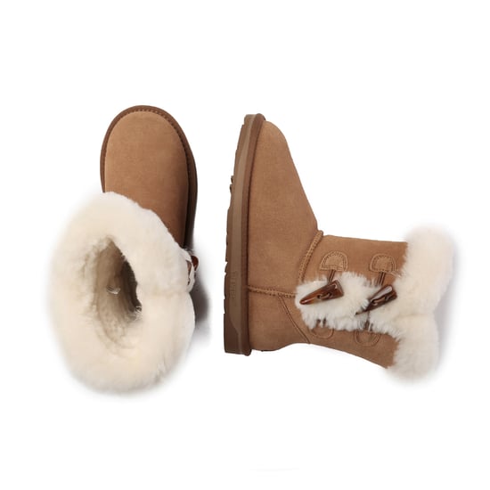 EVER AU Women Stork Horn Toggle button Short Boots