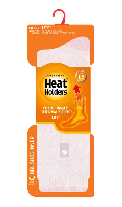 Heat Holders Lite - Womens isoliert thermische Socken | Mehrere Designs einschließlich Argyle Streifen Herzen Sterne | Warme Socken für den Winter - Dusted Pink (Venedig) - Image 2