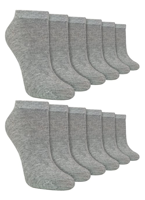 12 Paar Kinder Trainer Socken | Anti Blister Knöchel weiß Bambus Socken für Jungen - grau - Image 1