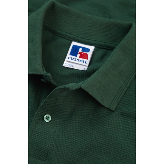 Russell Mens Ripple Kragen & Manschette Kurzarm-Poloshirt (Flasche grün) - Image 6