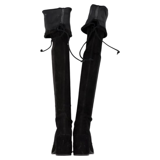 Stuart Weitzman Tieland 85 Overknee-Stiefel aus schwarzem Wildleder - Image 4