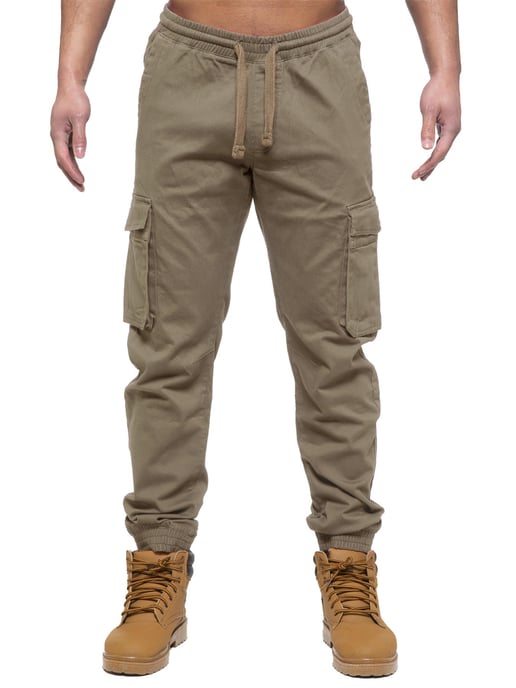 Enzo | Herren Cargo-Jogger-Jeans - Beige - Image 2