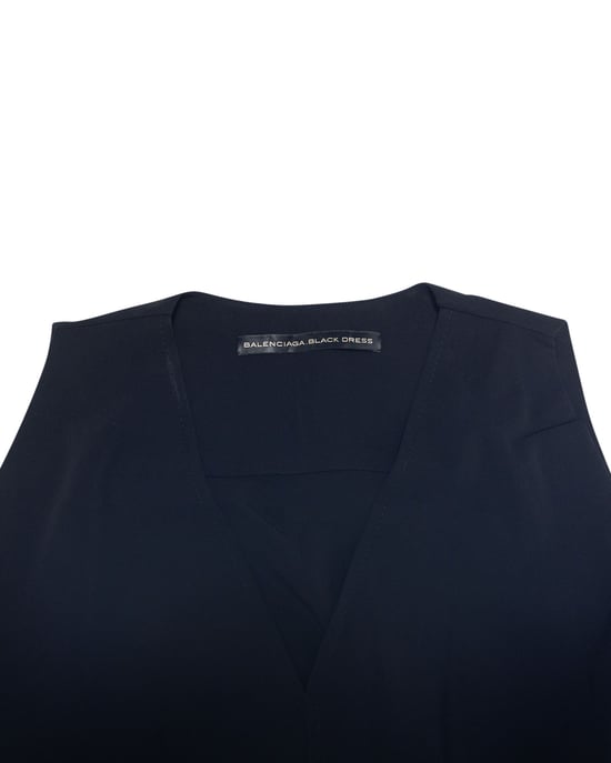 Balenciaga V-Ausschnitt Sheath-Kleid aus schwarzem Triacetat - Image 6
