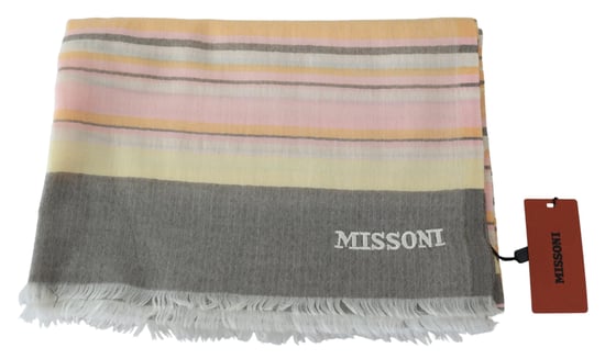 Echarpe unisexe en cachemire rayée multicolore pour hommes Missoni - Image 4