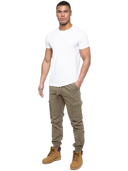 Enzo | Herren Cargo-Jogger-Jeans - Beige - Image 6