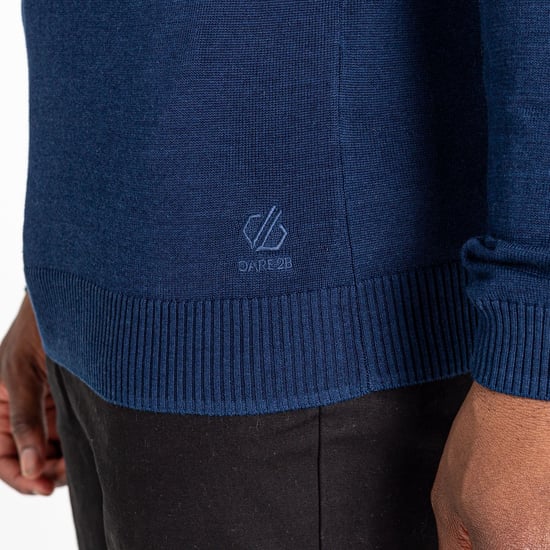 Dare 2B Mens Unite Us Knitted Half Zip Sweatshirt (Nightfall Navy/Ebony)