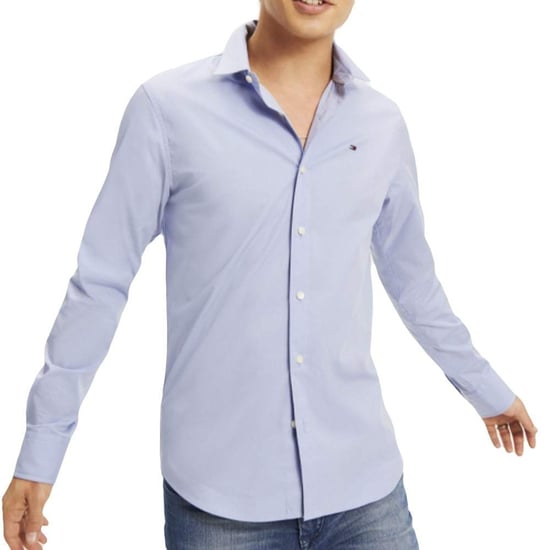 Marke: Tommy Hilfiger Jeans Geschlecht: Männer Typ: Hemden Farbe: Hellblau Muster: Einfarbig Ärmel: Langärmelig Kragen: Klassisch Verschluss: Knöpfe Jahreszeit: Frühling/Sommer -97% Baumwolle -3% Elastan -3 - Image 1