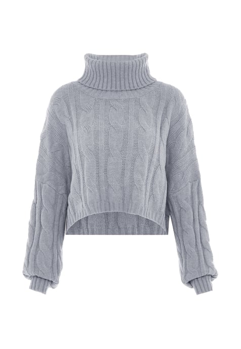 Mymo Rollkragenpullover Damen hellgrau melange - Image 1