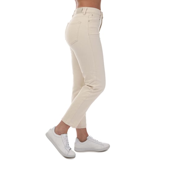 Jean Emily coupe droite taille haute Only Pour Femme en Blanc - Image 2