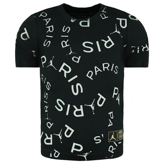 Nike Jordan Paris Sleeve Crew Neck Schwarz/Weiß Kinder gedrucktes T-Shirt DD9755 010 - Image 1