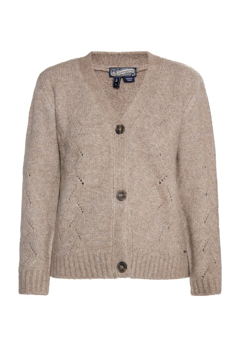 Dreimaster Strickjacke Damen Schlamm Melange - Image 1