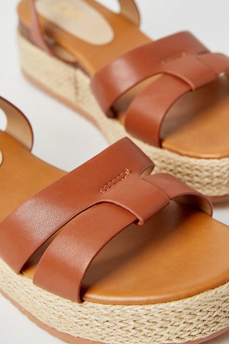 Ravni Comfort Cutout Medium Espadrille Covered Wedge Sandals