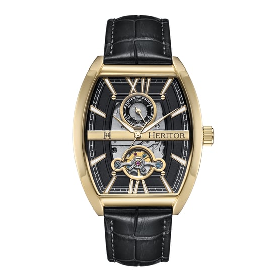 Heritor Automatische Masterson Semi-Skelett Lederarmbanduhr - Image 1