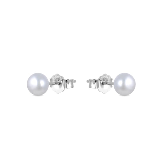 Luxenter Ohrringe, 925er Sterlingsilber und weiße Perle mit rhodinierter Oberfläche - Image 2