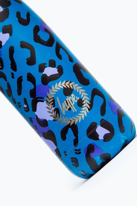 Hype Blue Leopard Metal Reusable Bottle - 500Ml