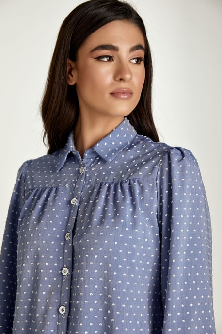 Besticktes Kleid im Denim-Stil mit Knöpfen - Image 6