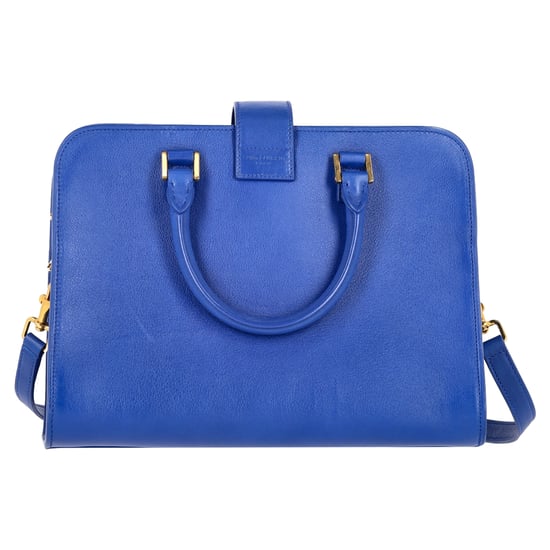 Saint Laurent Baby Monogram Cabas Tote aus blauer Leder - Image 3