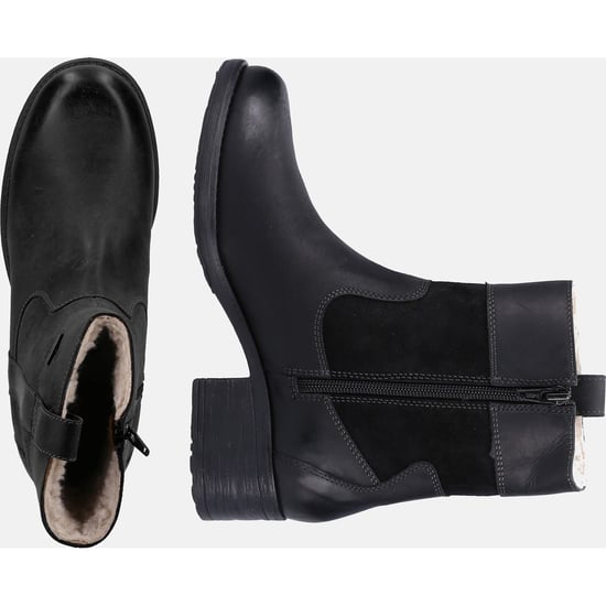 Hush Puppies Saskia Leder Damen Schwarz Stiefel - Image 6