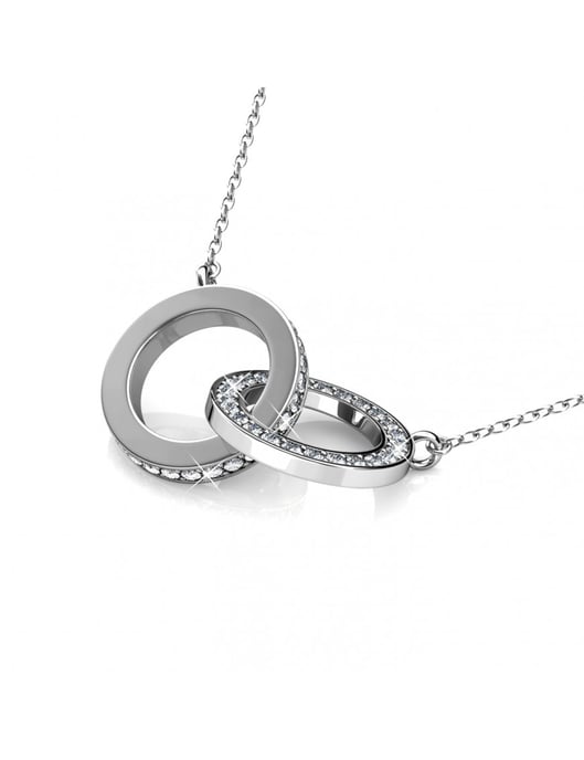 Circle Twin Halskette - Silber und Kristall - Image 4