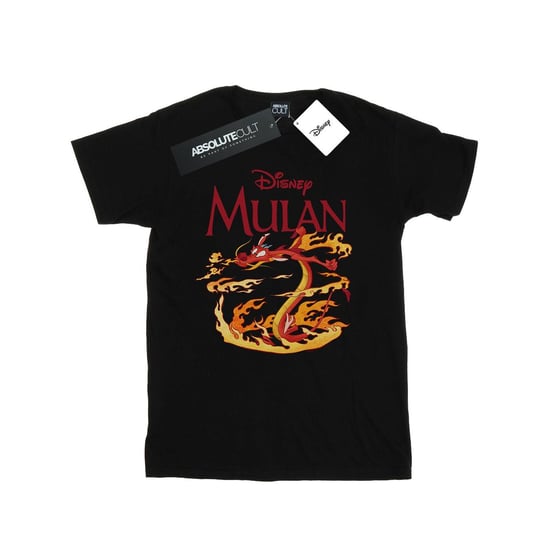 Disney Boys Mulan Mushu Dragon Fire T-Shirt (Black)