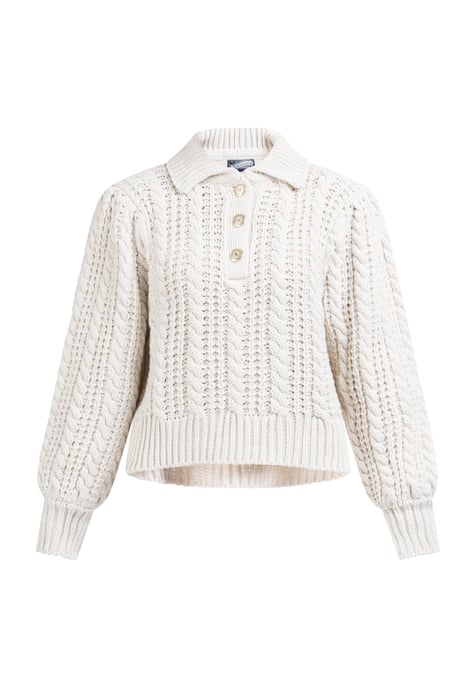 Dreimaster Strick Pullover Damen WOLLWEISS - Image 1