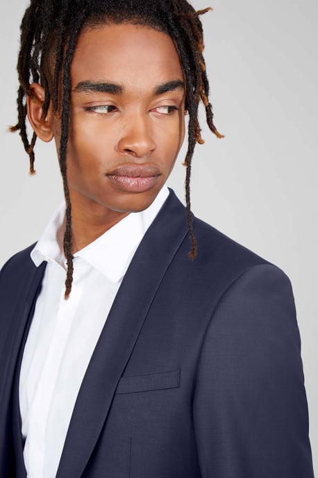 Ellroy Skinny Fit Navy Wool Jacket
