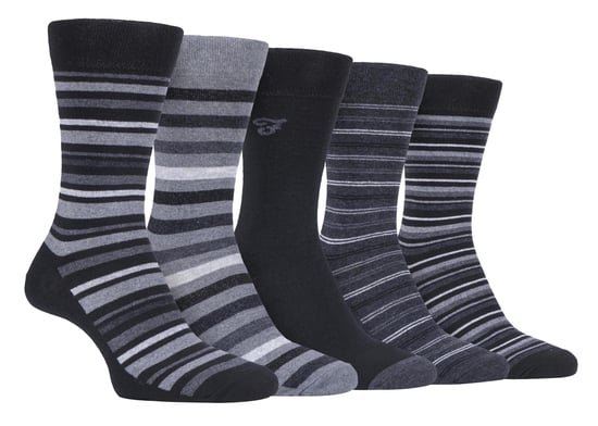 Farah - 5er-Pack Herren dünne atmungsaktive klassische gestreifte gemusterte weiche Baumwolle Kleid Socken - FCS271BLKCHA (gestreift) - Image 1
