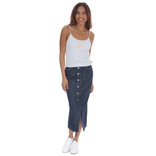 Women's Levis Button Front Midi Skirt in Indigo
